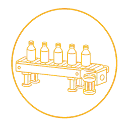 Industrial bottle conveyor for production lines