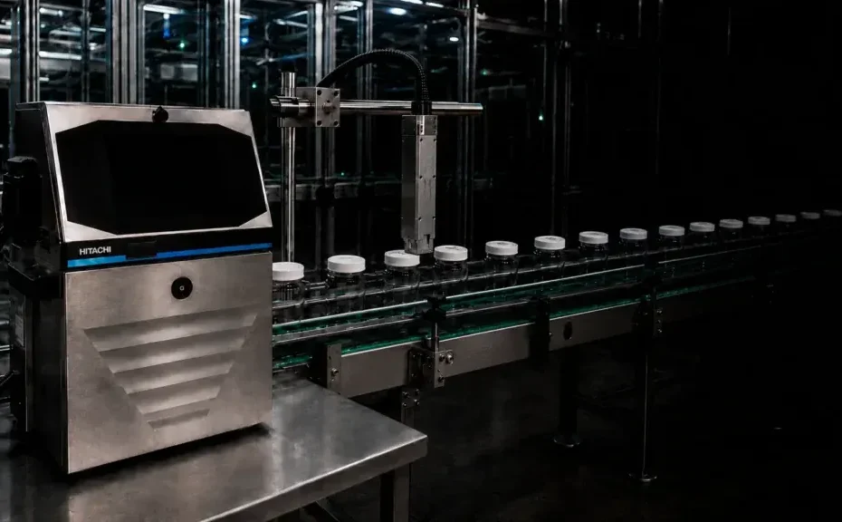 Industrial inkjet coding printer on a production line