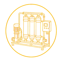 Industrial water treatment filtration system with pump and control panel