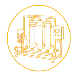 Industrial water treatment filtration system with pump and control panel