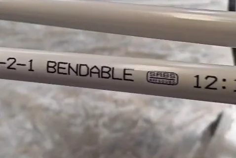 SABS logo printed directly onto a PVC pipe using a Hitachi RX CIJ printer